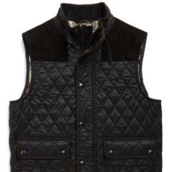 Burberry Brit Men's Rosston Diamond Quilted / Suede Vest - Picture 3 of 14